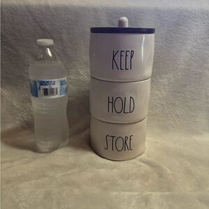 Rae Dunn Black and White Ceramic Canisters